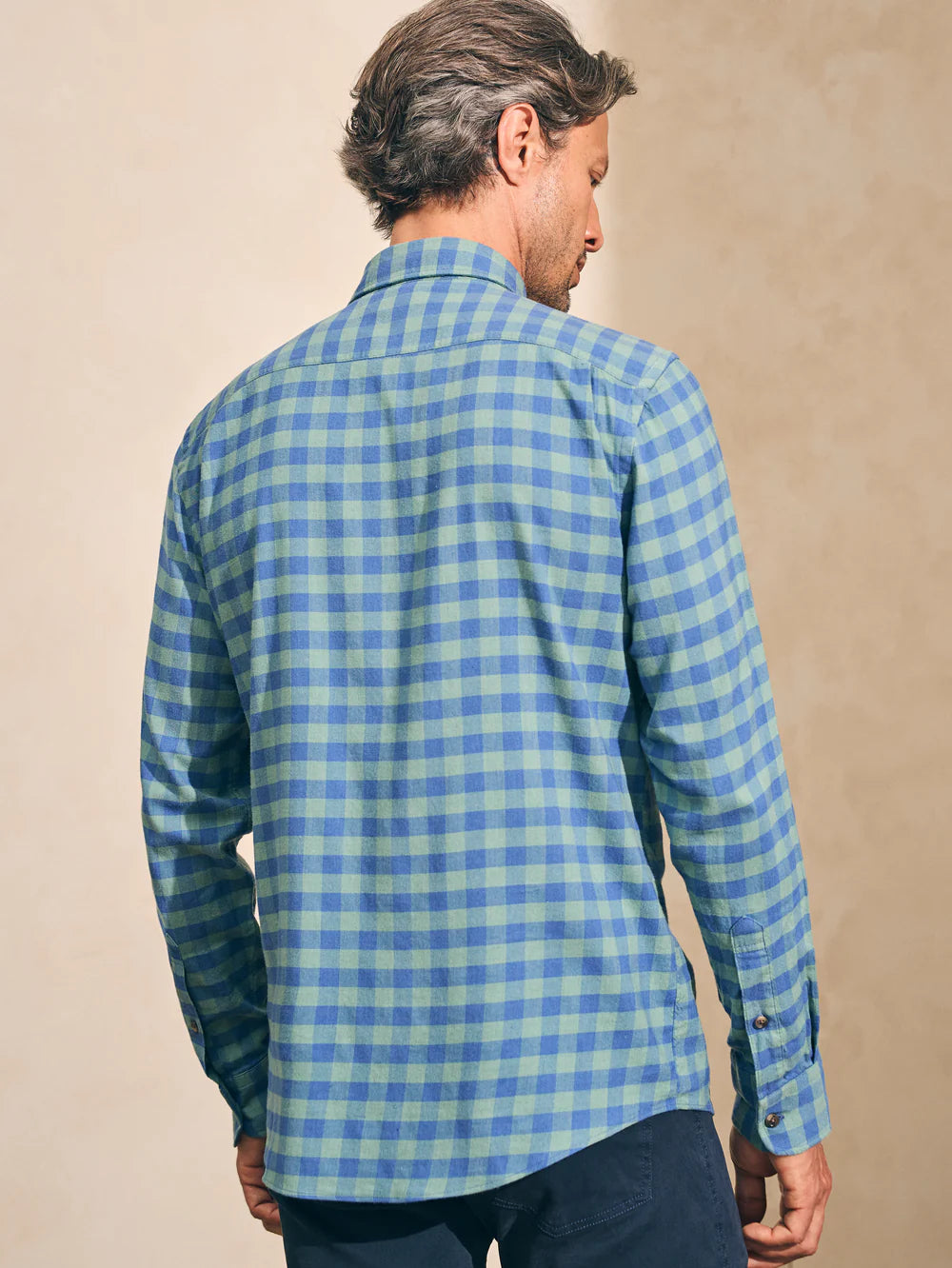 Faherty All The Time Sport Shirt in Moss Cave Gingham