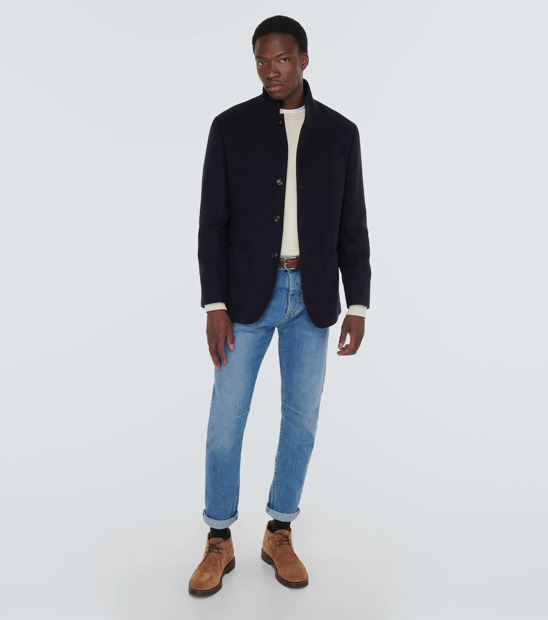Brunello Cucinelli Cashmere Coat in Cobalt