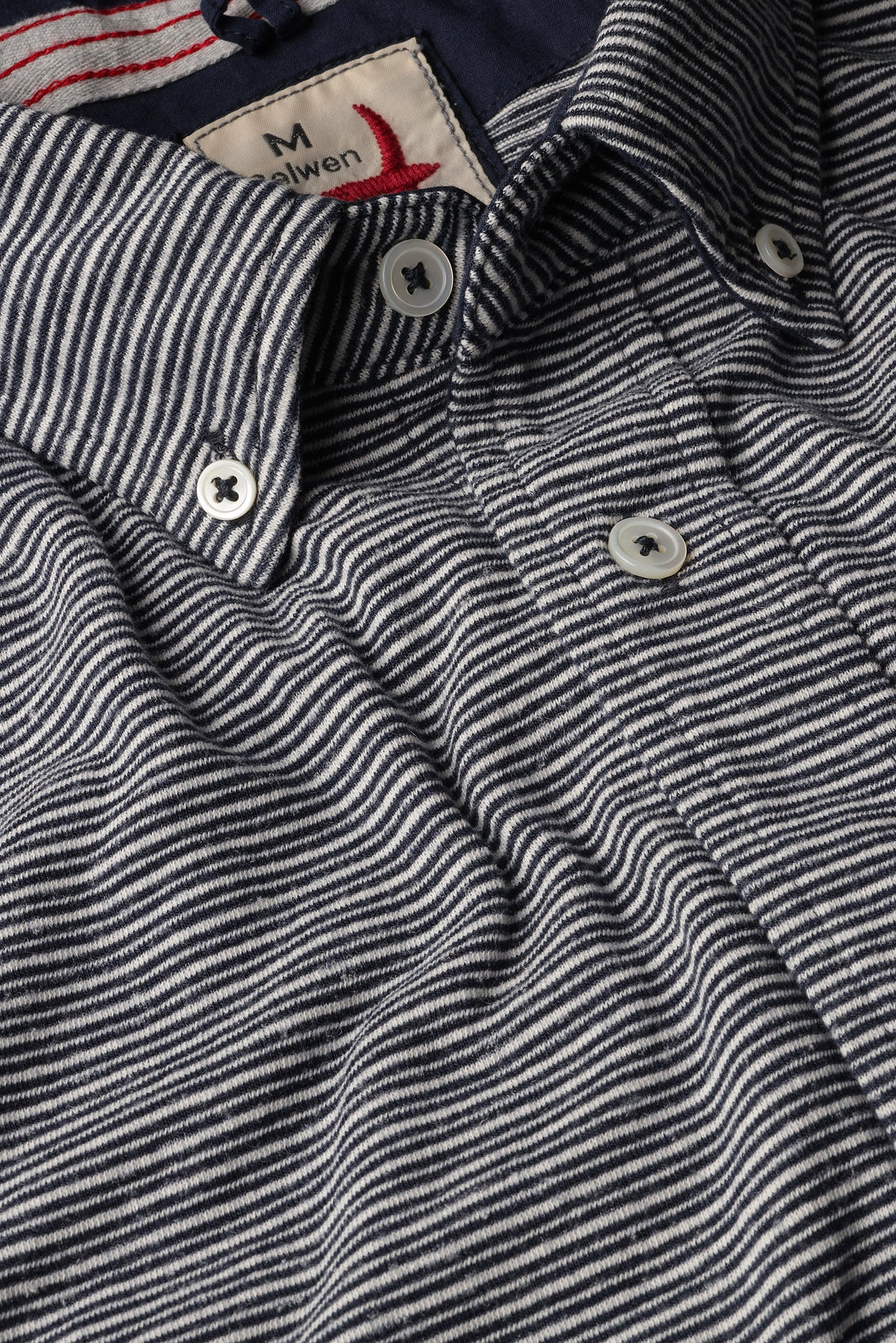 Relwen Hemp Stripe Sport Shirt in Midnight White