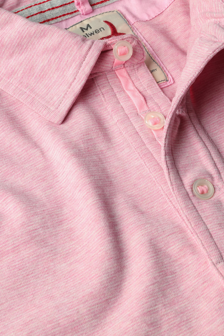 Relwen Fineline Jersey Polo in Pink White