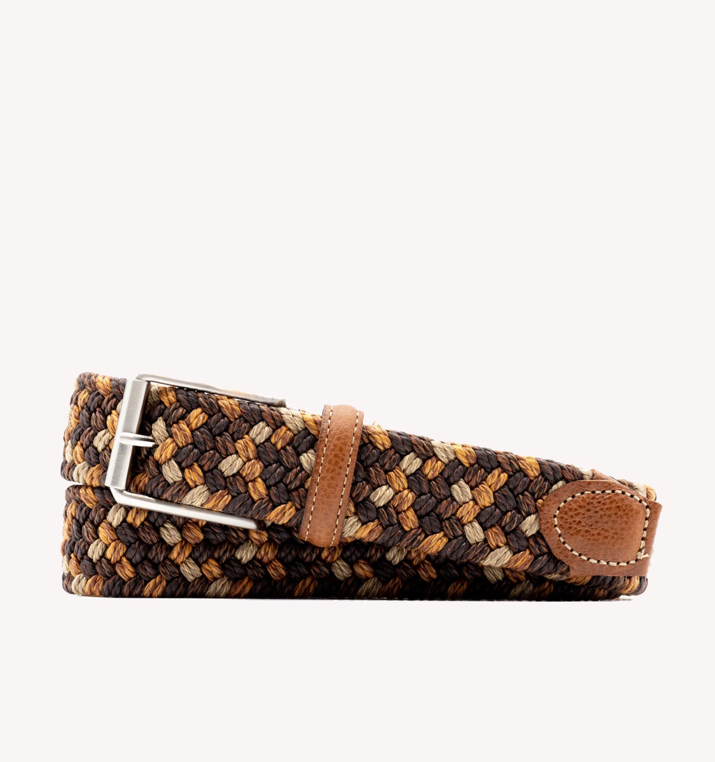 Martin Dingman Como Woven Belt in Acorn