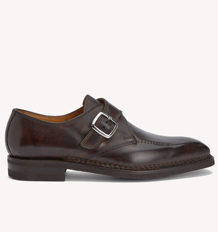 Bontoni Gregorio Monk Strap Shoe in Dark Chocolate