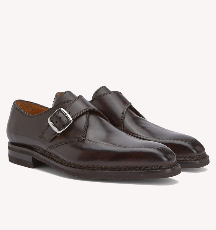 Bontoni Gregorio Monk Strap Shoe in Dark Chocolate
