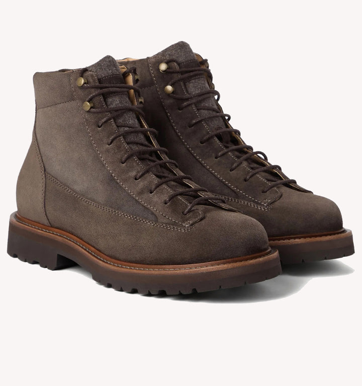 Brunello Cucinelli Nubuck Hiker Boot in Brown