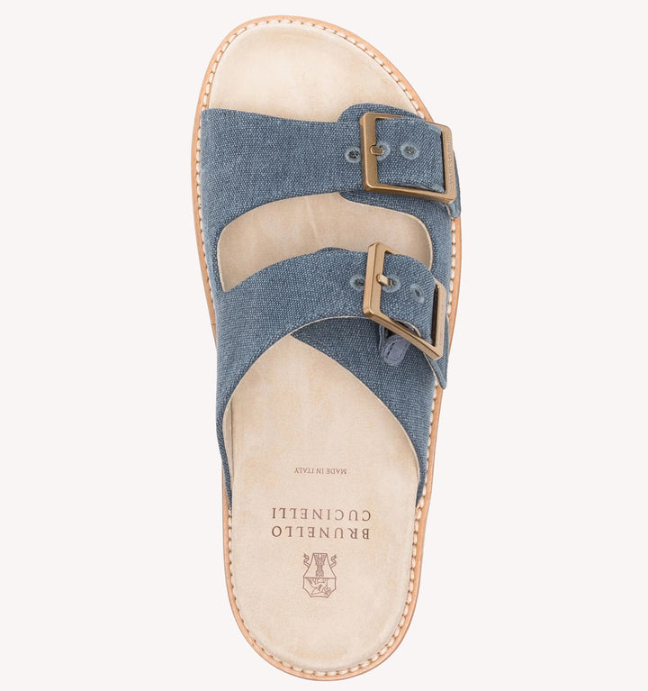 Brunello Cucinelli Slides in Denim