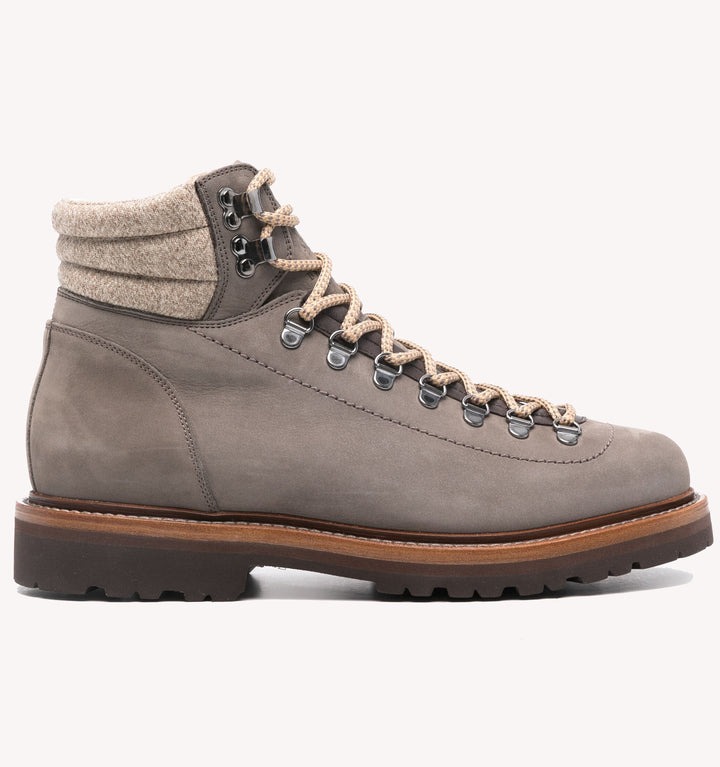 Brunello Cucinelli Nubuck Hiker Boot in Grey