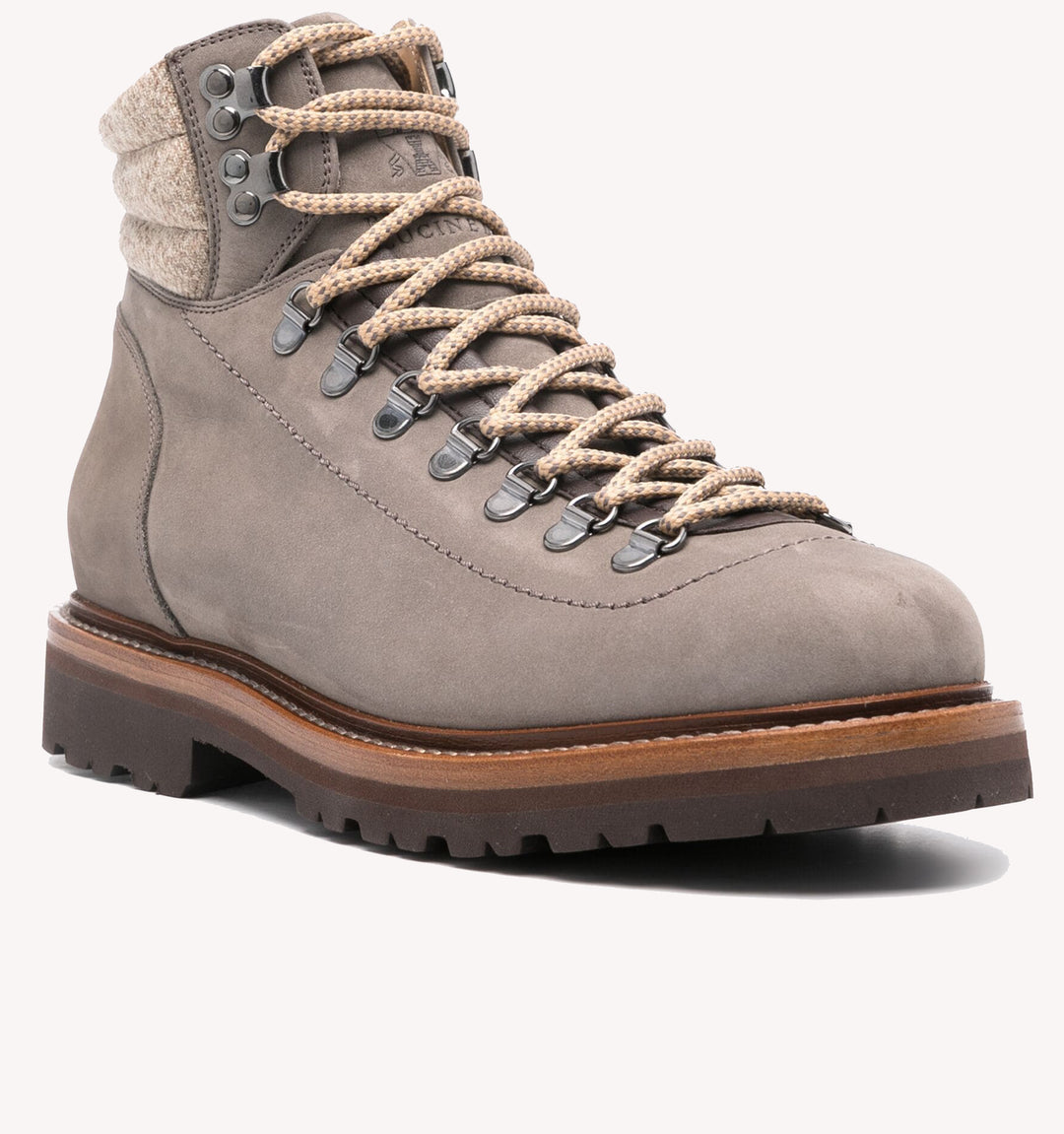 Brunello Cucinelli Nubuck Hiker Boot in Grey