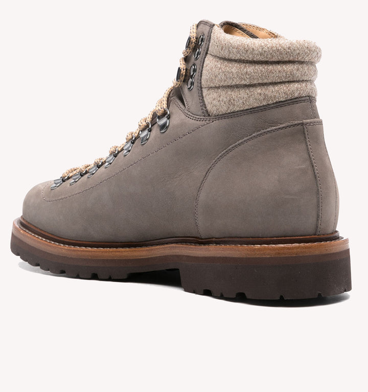 Brunello Cucinelli Nubuck Hiker Boot in Grey