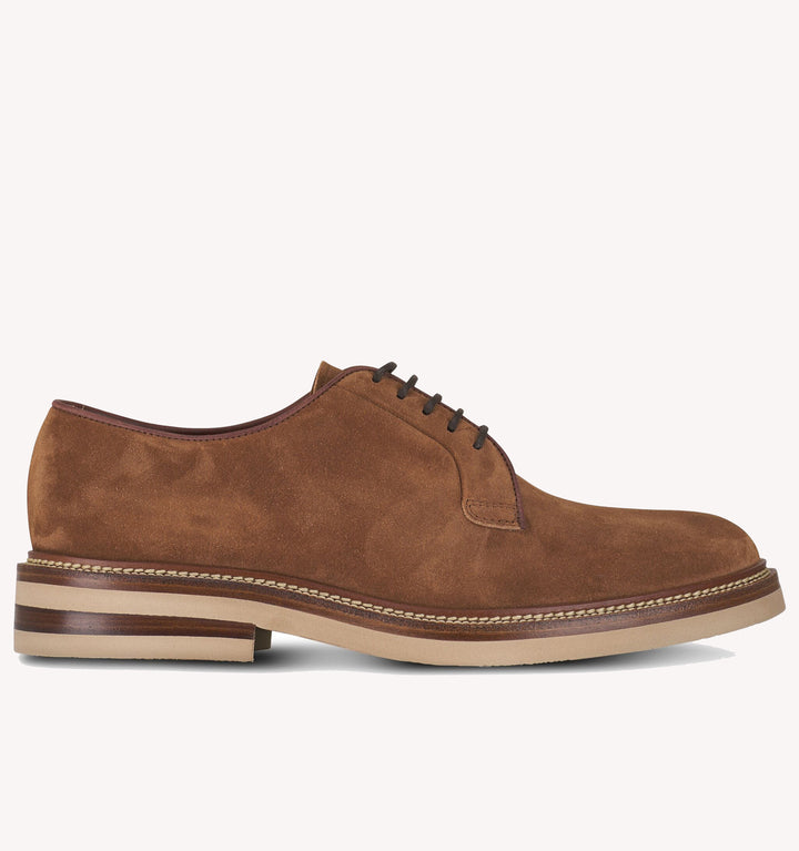 Brunello Cucinelli Lace-Up Shoe in Chestnut