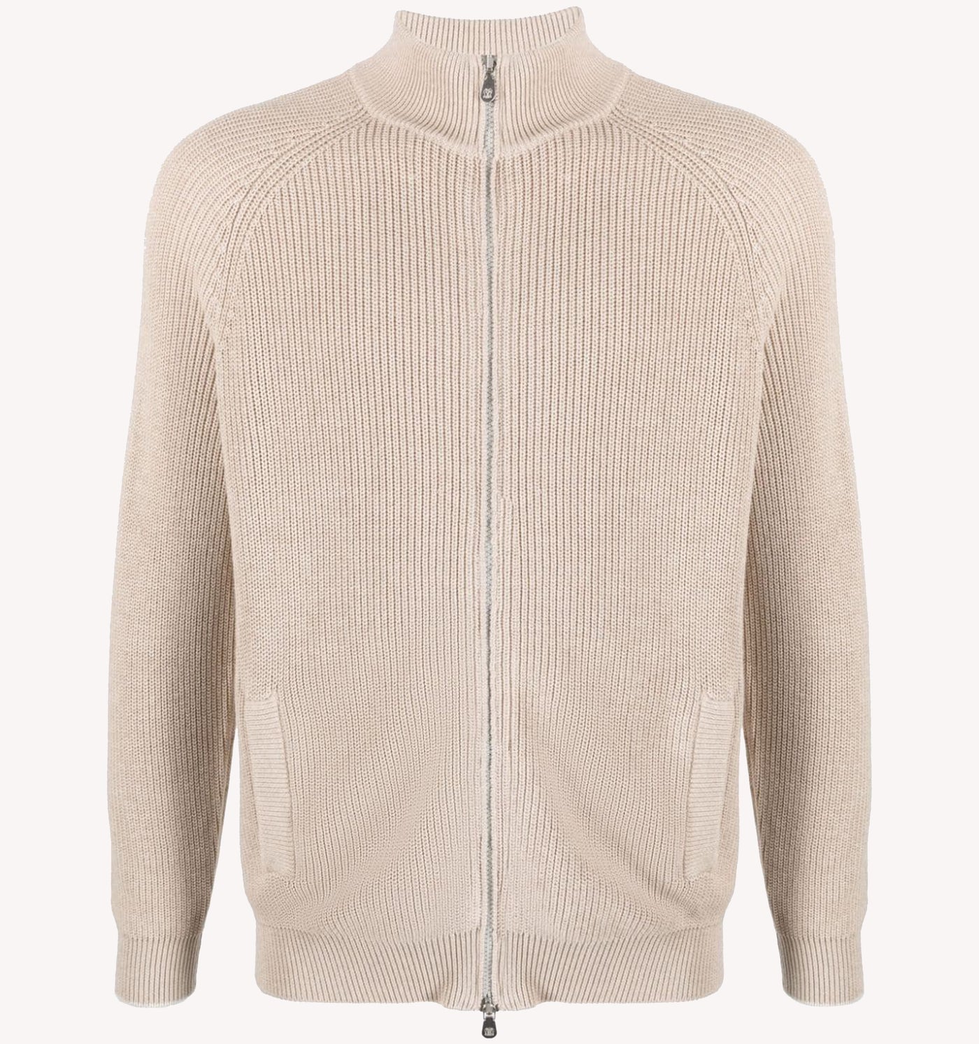 Brunello Cucinelli Full Zip Cardigan in Camel