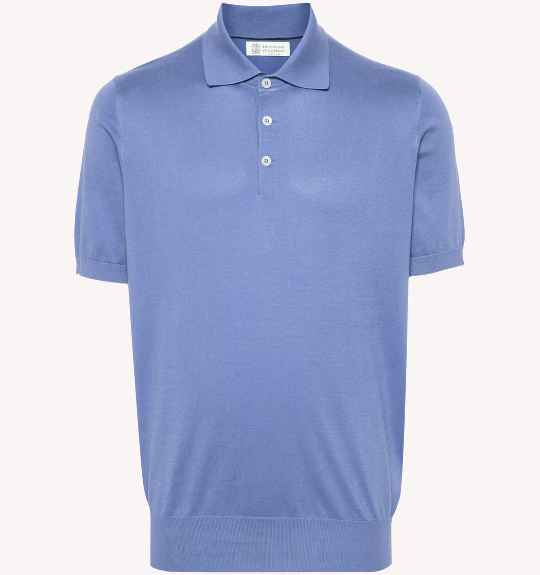 Brunello Cucinelli Knit Polo Shirt in Blue