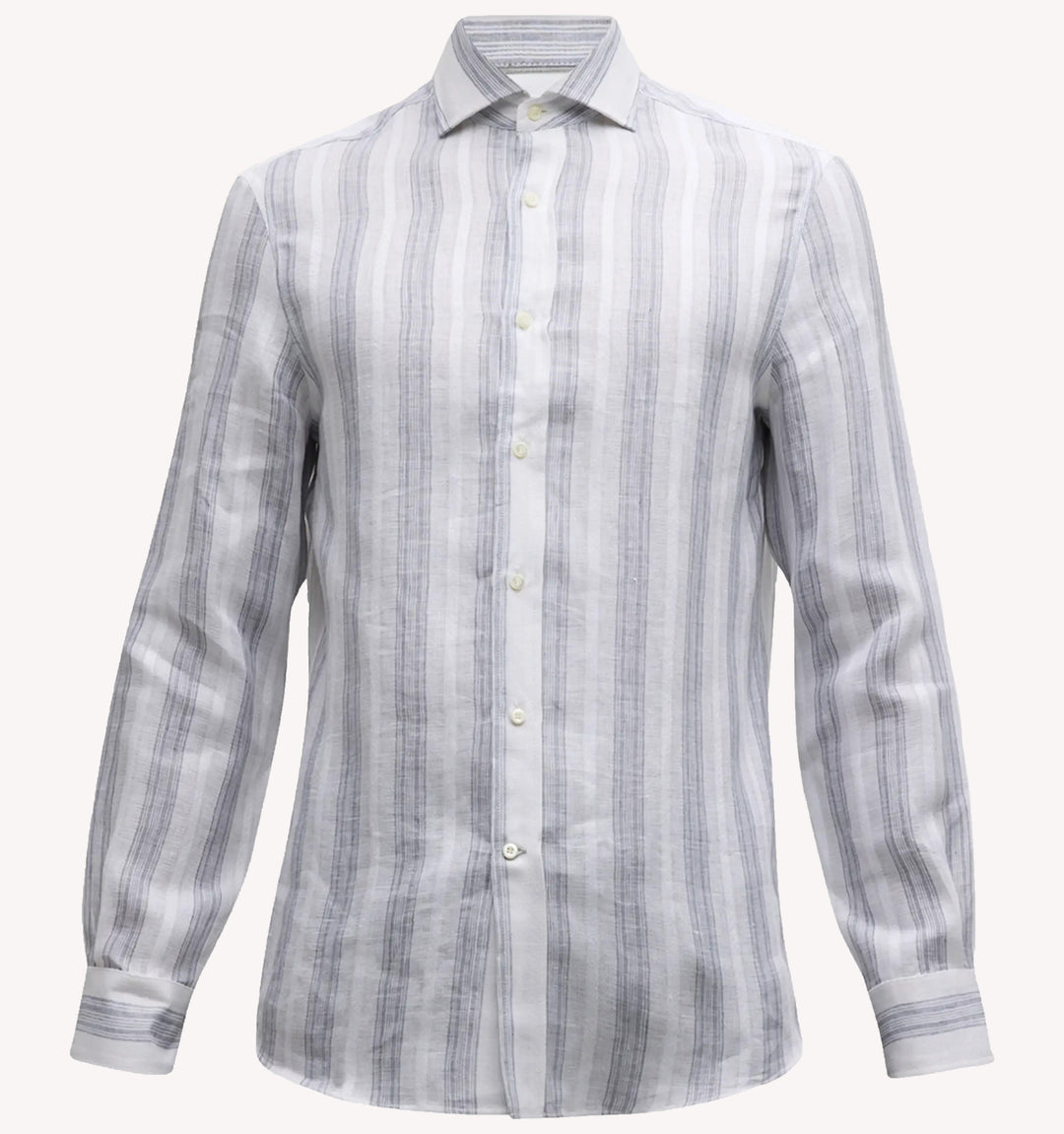 Brunello Cucinelli Stripe Sport Shirt in Grey