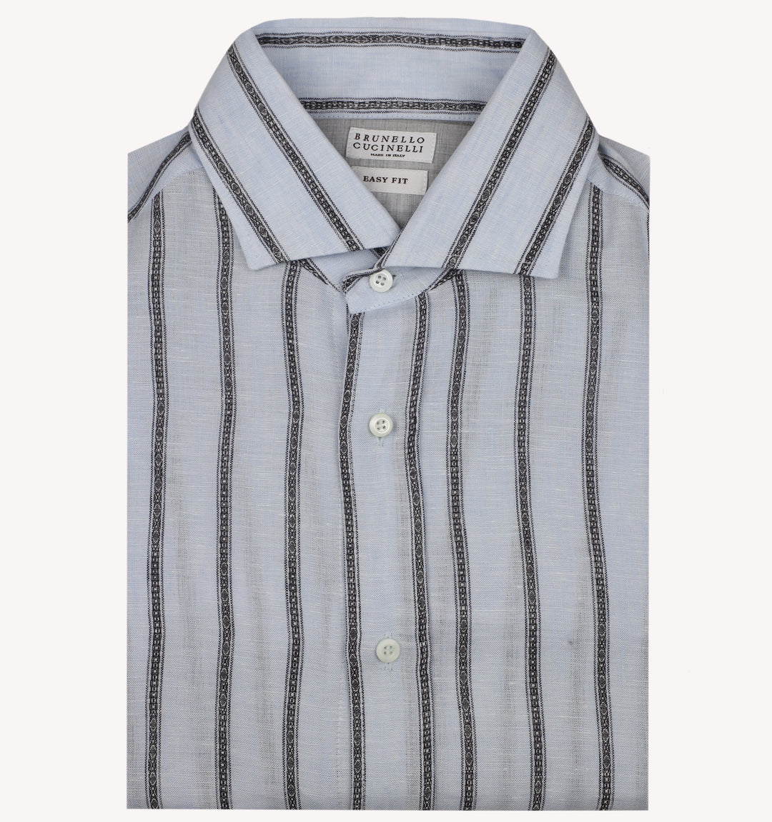 Brunello Cucinelli Stripe Sport Shirt in Azzuro Grey