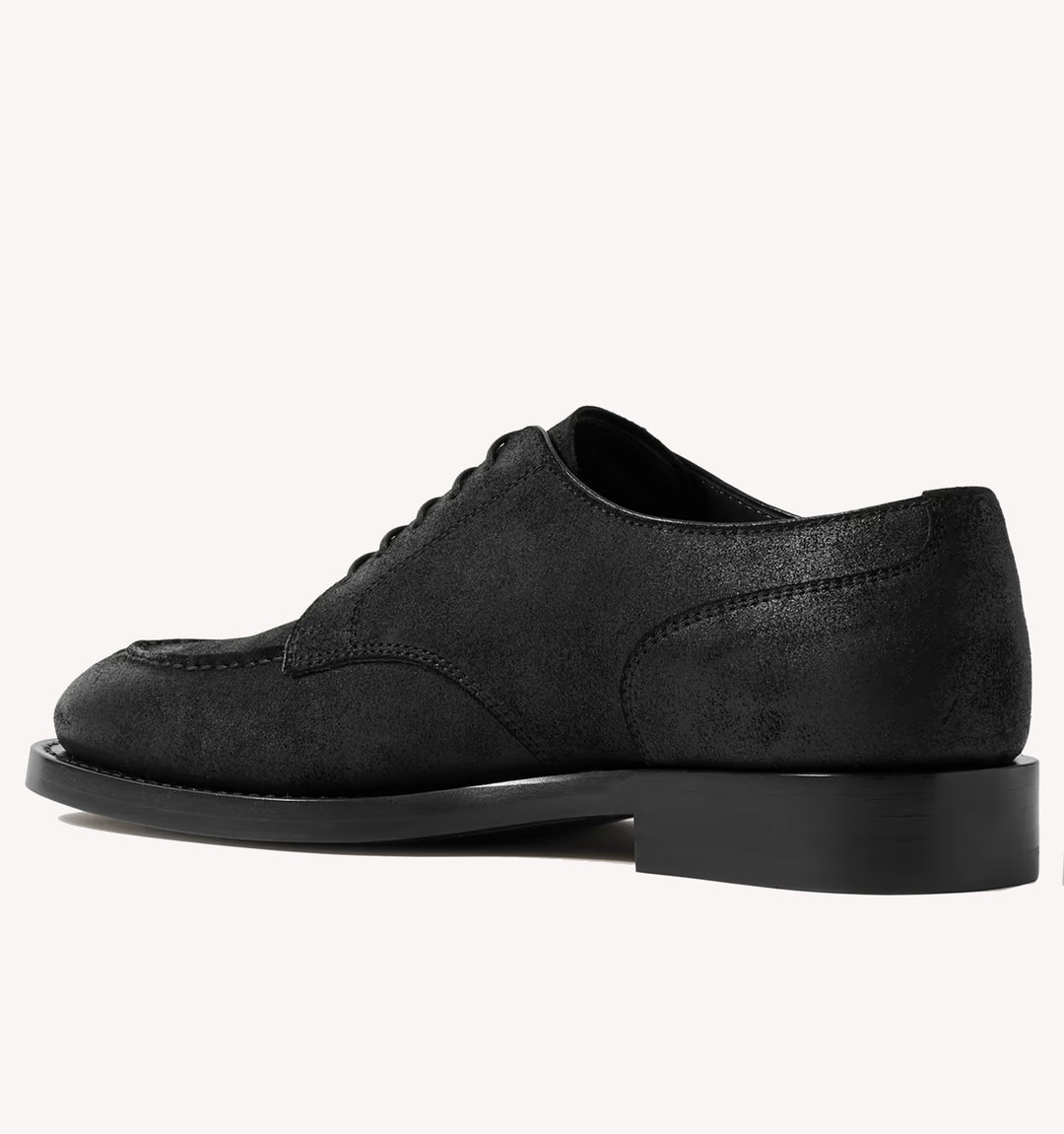 Brunello Cucinelli Waxed Lace-Up Shoe in Black