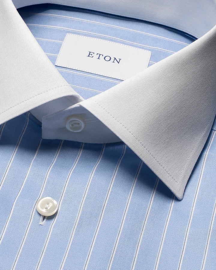 Eton Stripe Dress Shirt in Blue White