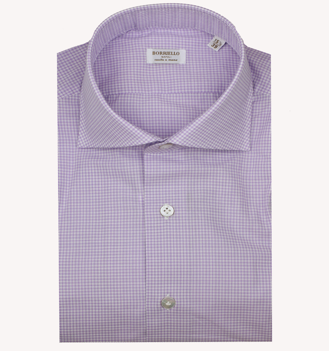 Borriello Micro Check Dress Shirt in Purple