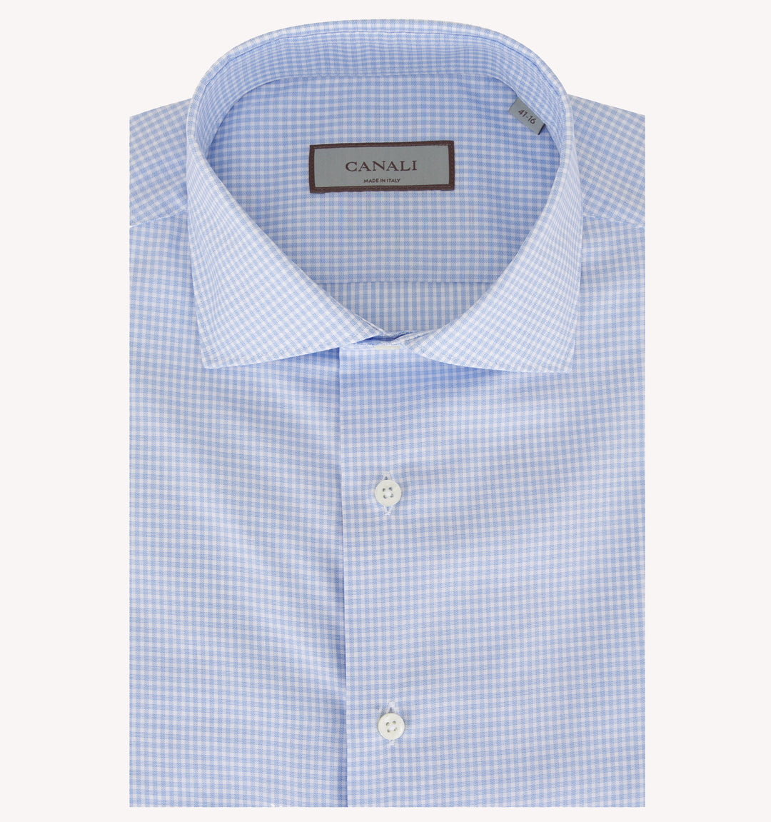 Canali Gingham Dress Shirt in Blue White