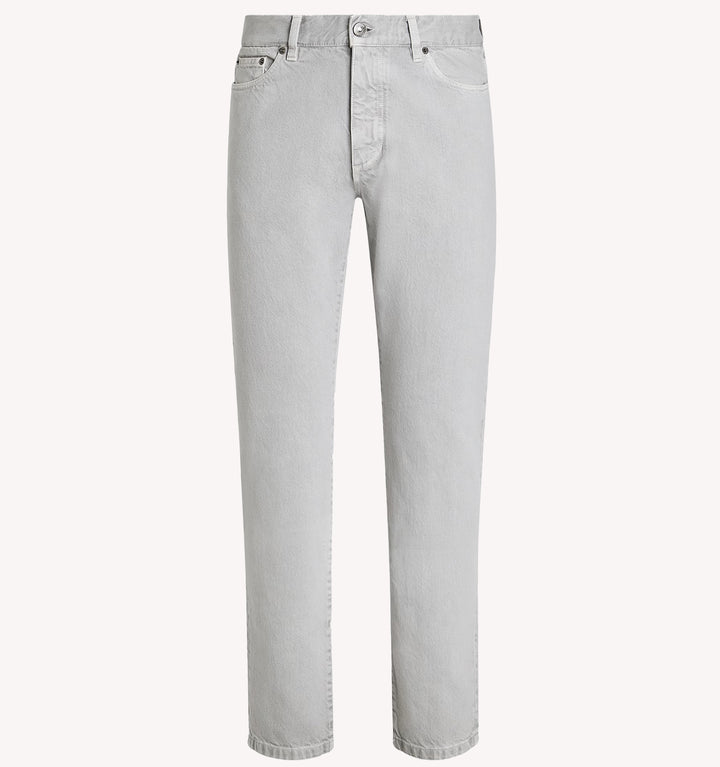 Zegna City Jeans in Light Grey Marble