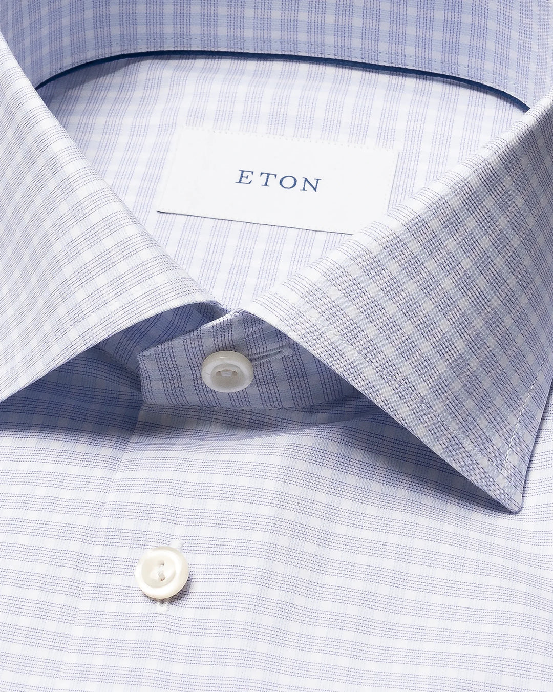 Eton Check Dress Shirt in Blue Purple