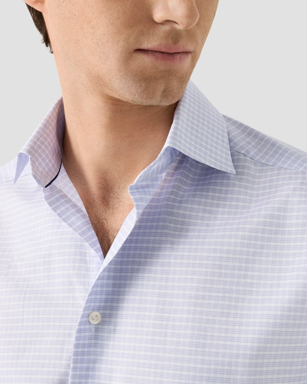 Eton Check Dress Shirt in Blue Purple