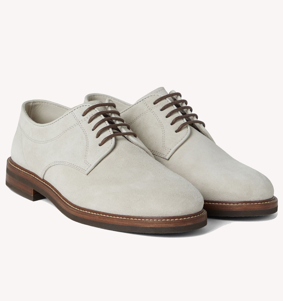 Brunello Cucinelli Lace-Up Shoe in Light Beige