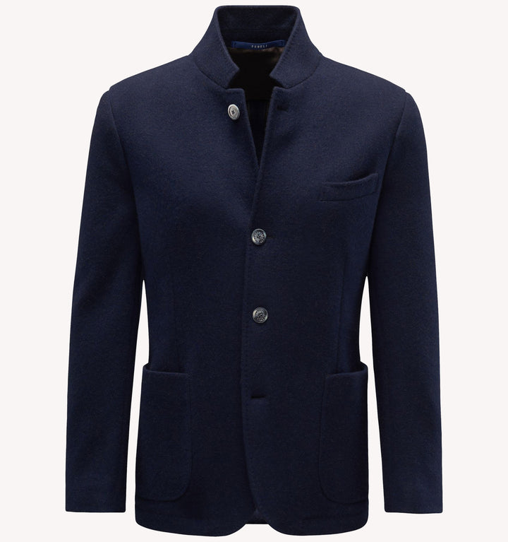 Fedeli Damon Cashmere Jacket in Navy Brown
