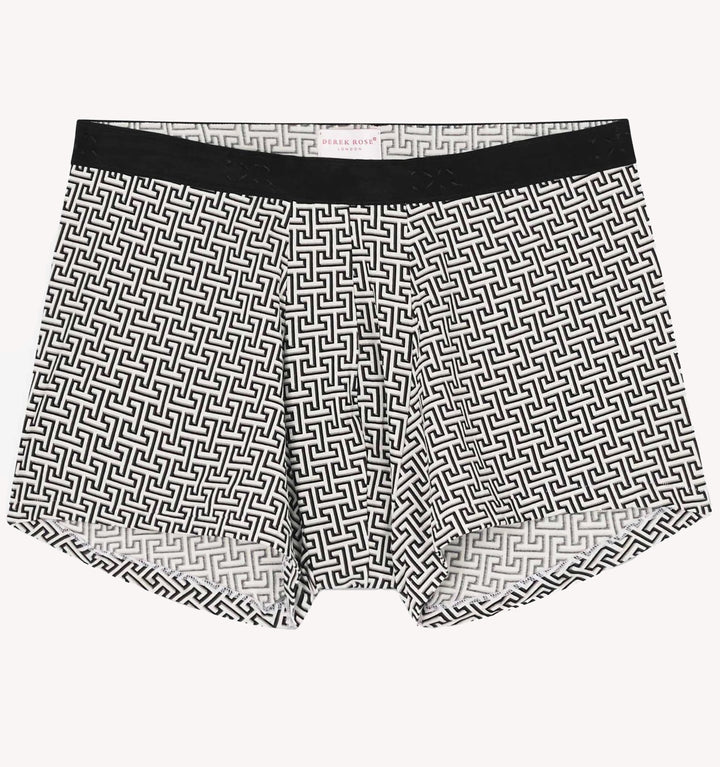 Derek Rose Geometric Trunks in Black White