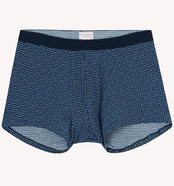 Derek Rose Geometric Trunks in Navy