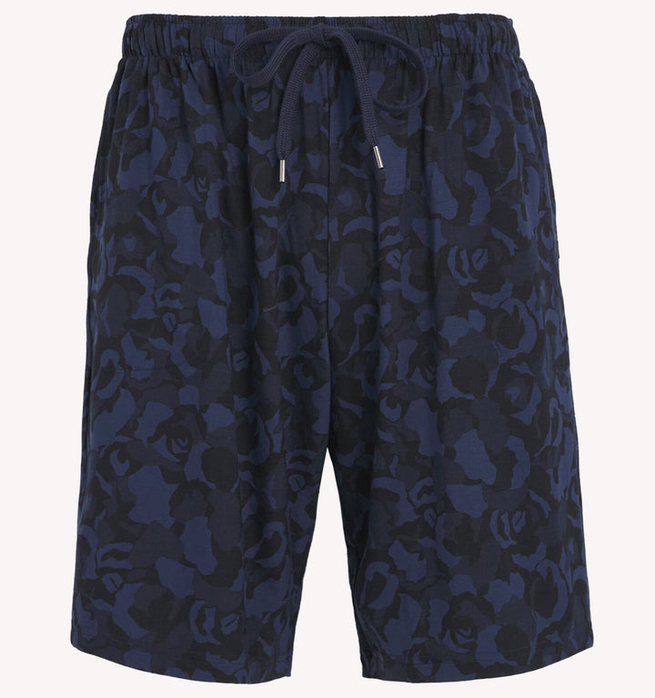 Derek Rose London Jersey Shorts in Navy Floral Camo