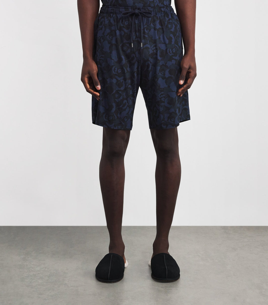Derek Rose London Jersey Shorts in Navy Floral Camo
