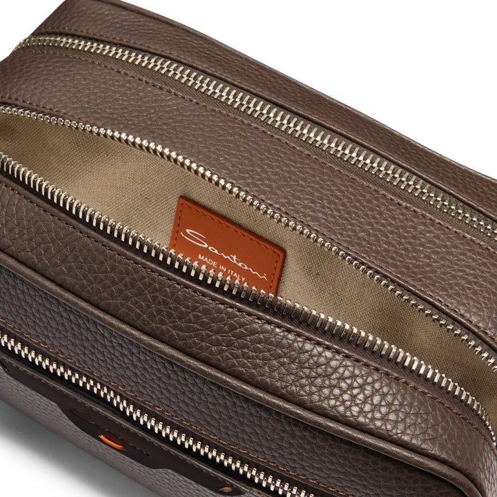 Santoni Beauty Case in Dark Brown