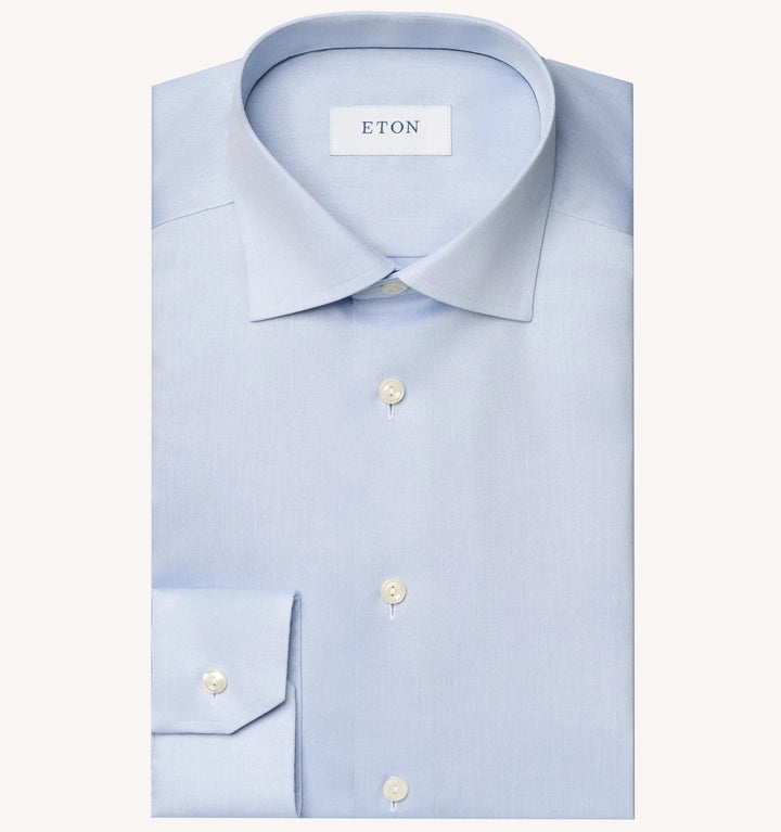 Eton Twill Dress Shirt in Blue