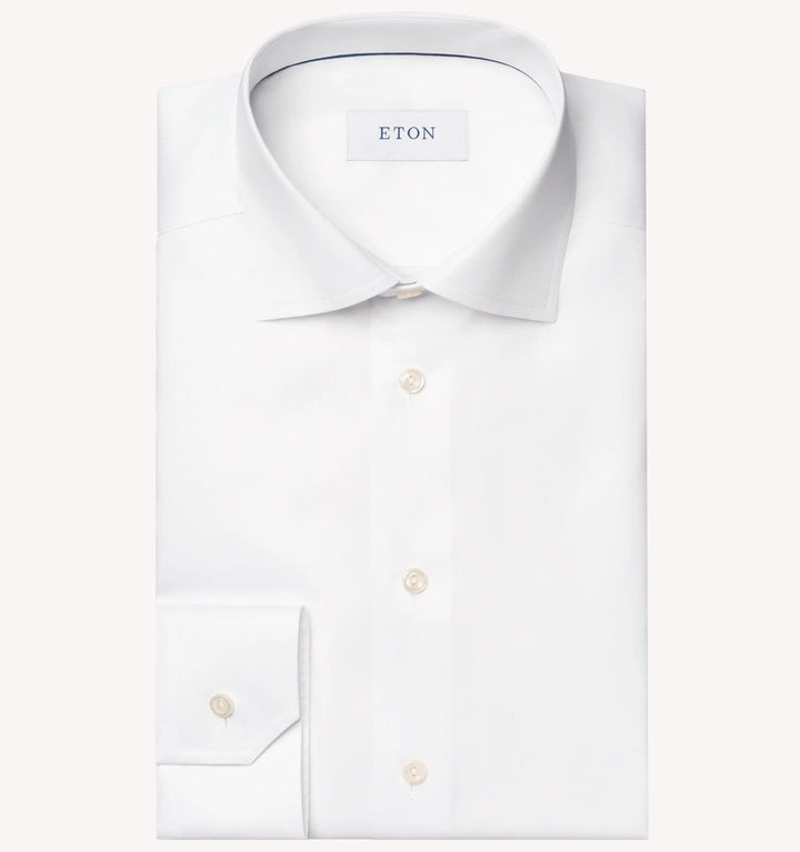 Eton Twill Dress Shirt in White