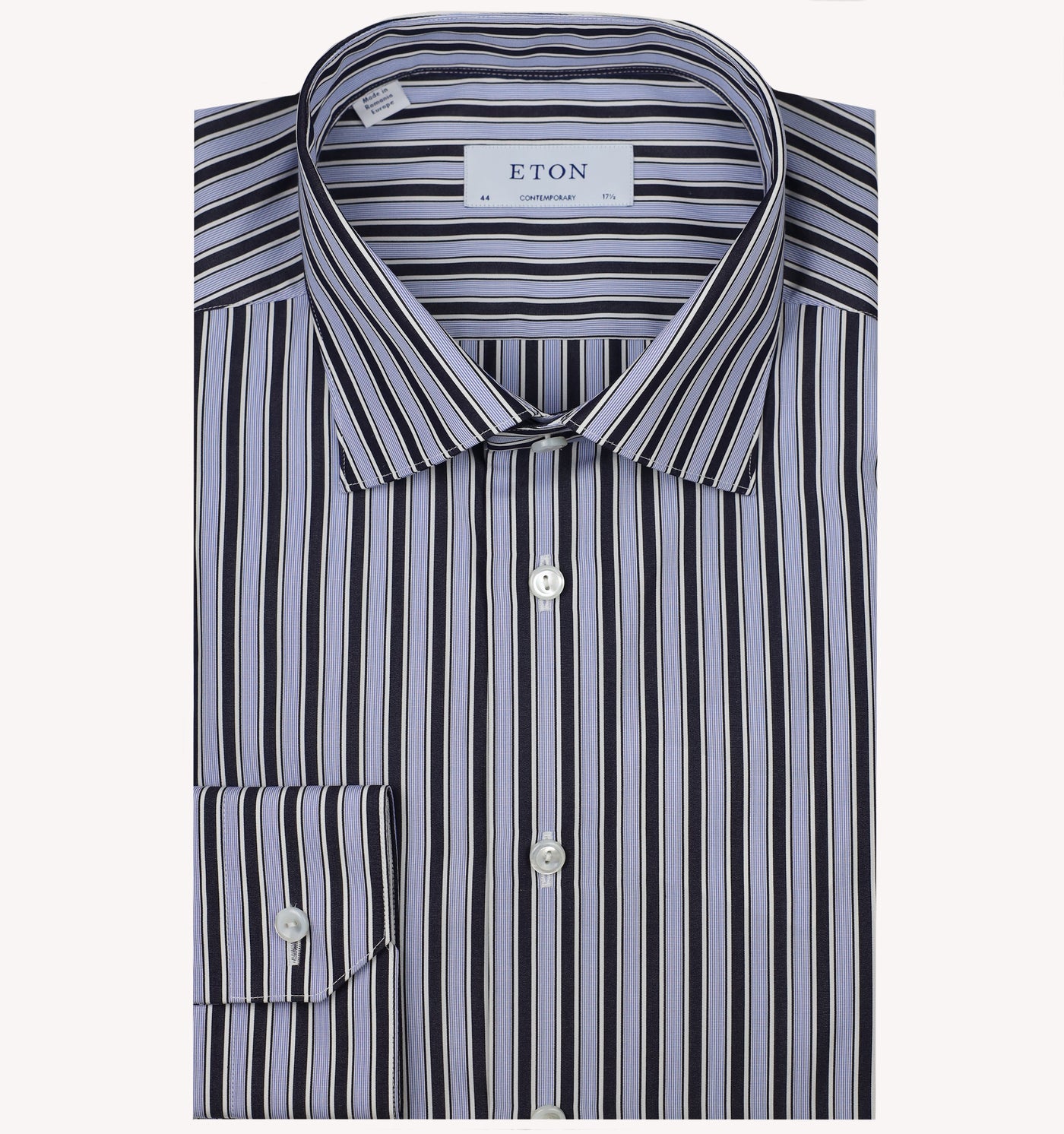 Eton Stripe Dress Shirt in Blue Navy
