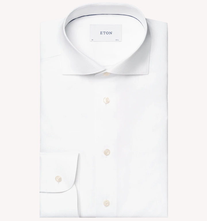 Eton Calvary Twill Dress Shirt in White