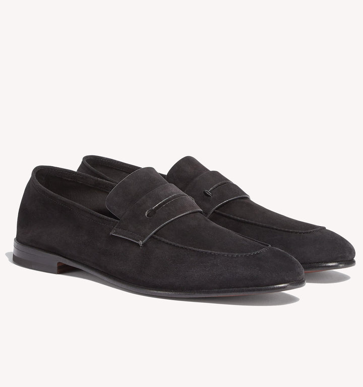 Zegna L'asola Suede Loafers in Black