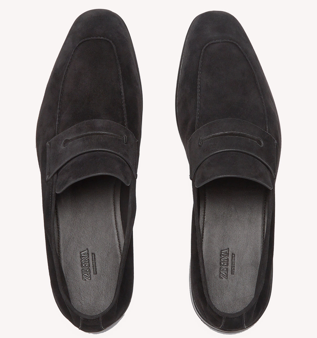 Zegna L'asola Suede Loafers in Black