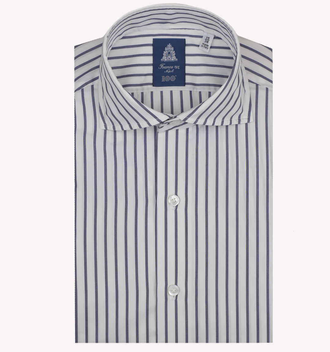 Finamore Stripe Dress Shirt in Blue Grey