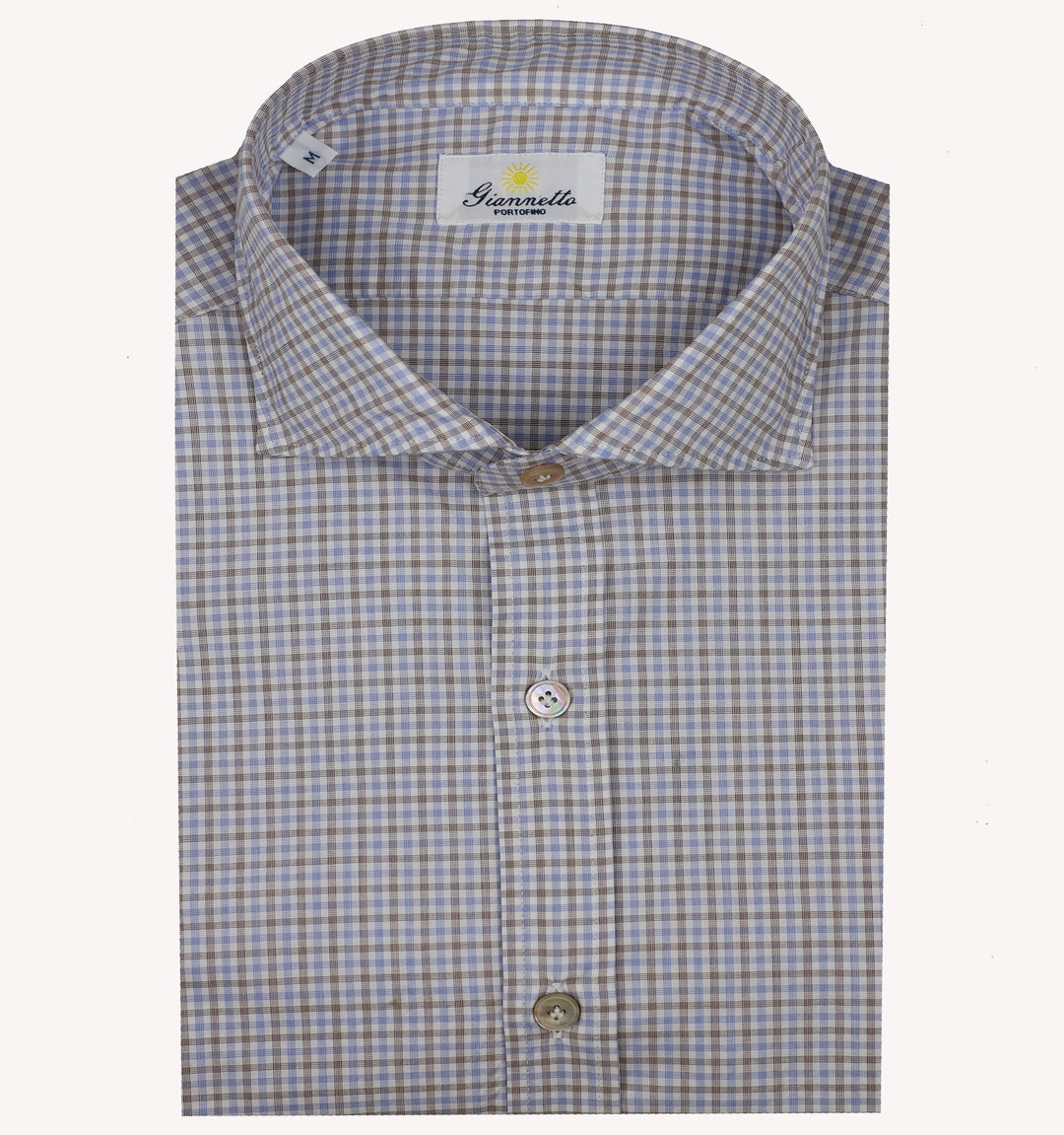 Giannetto Check Sport Shirt in Blue Brown