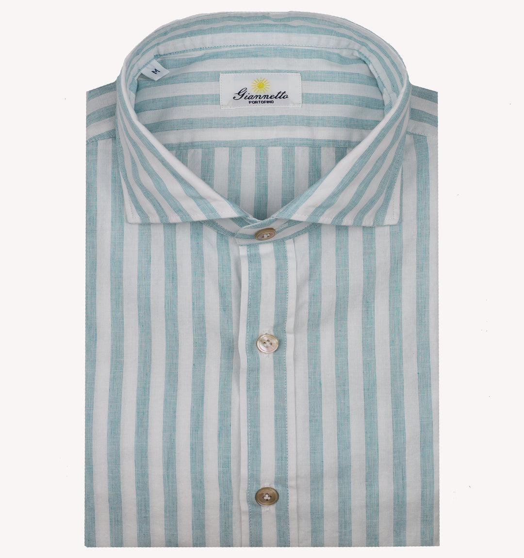 Giannetto Stripe Sport Shirt in Teal White