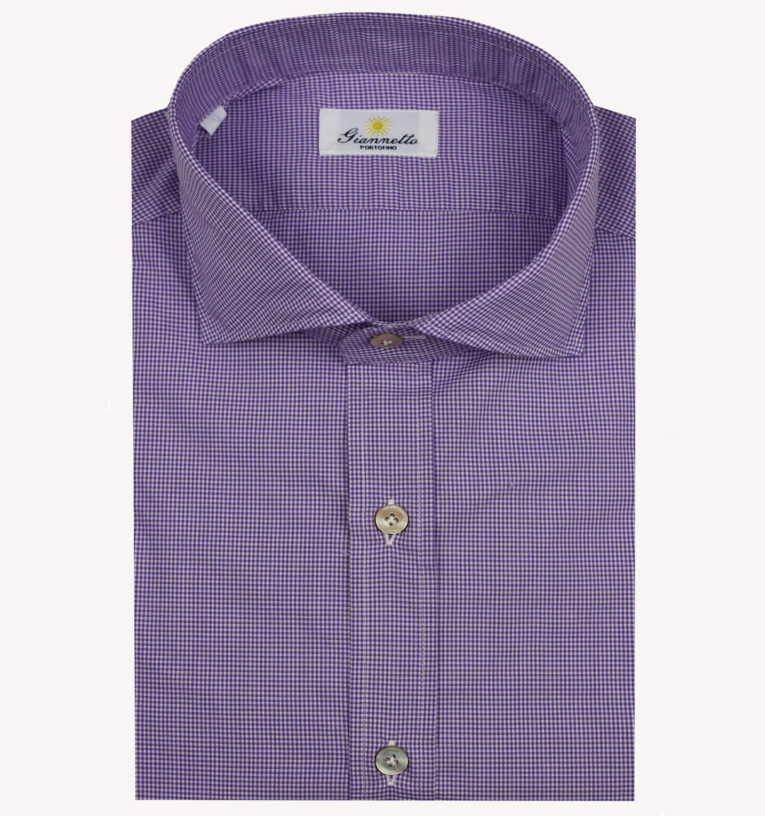 Giannetto Micro Check Sport Shirt in Purple