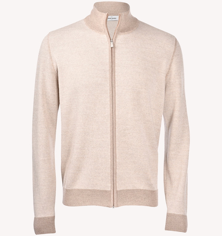 Gran Sasso Full Zip in Taupe