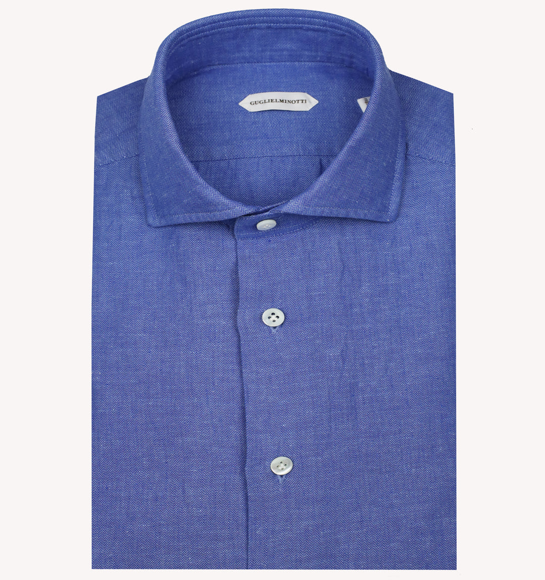 Gugliel Minotti Herringbone Sport Shirt in Blue