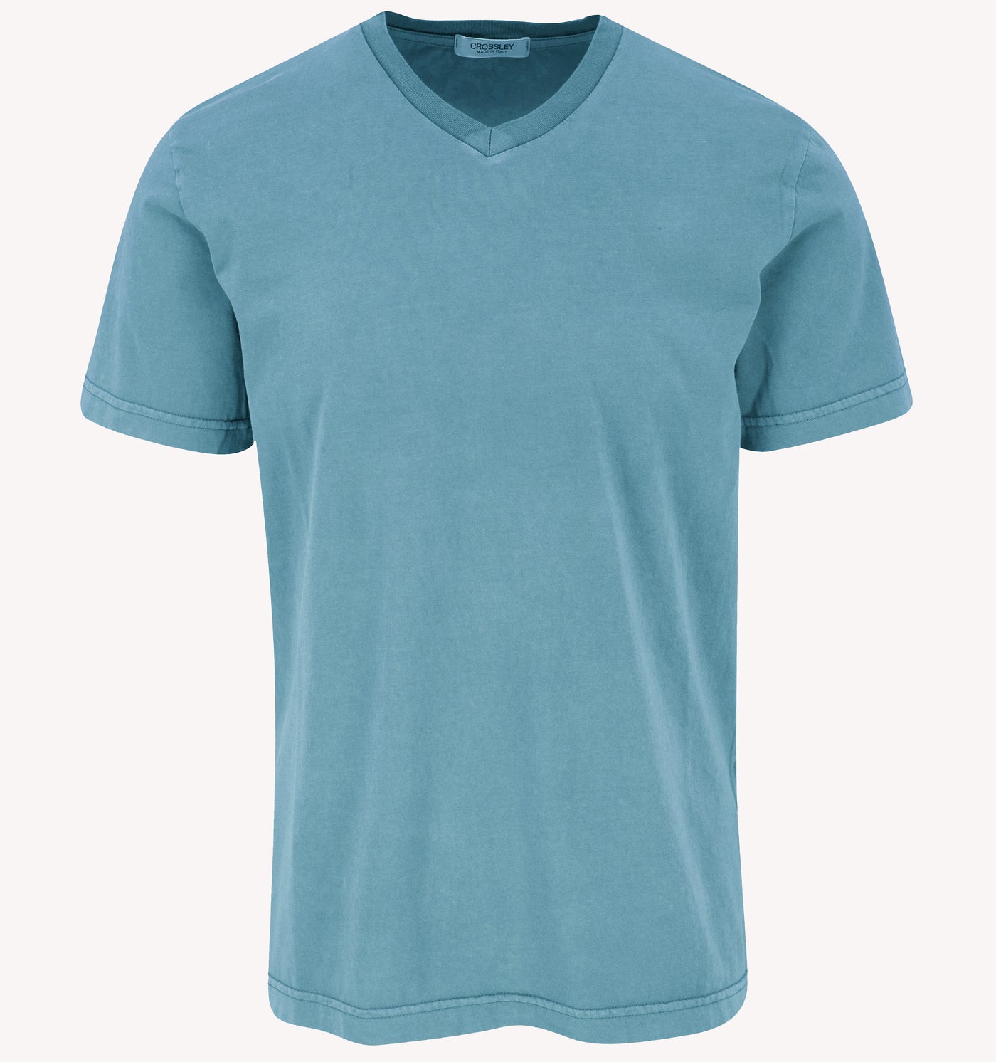 Crossley V-Neck T-Shirt in Washed Sky Blue