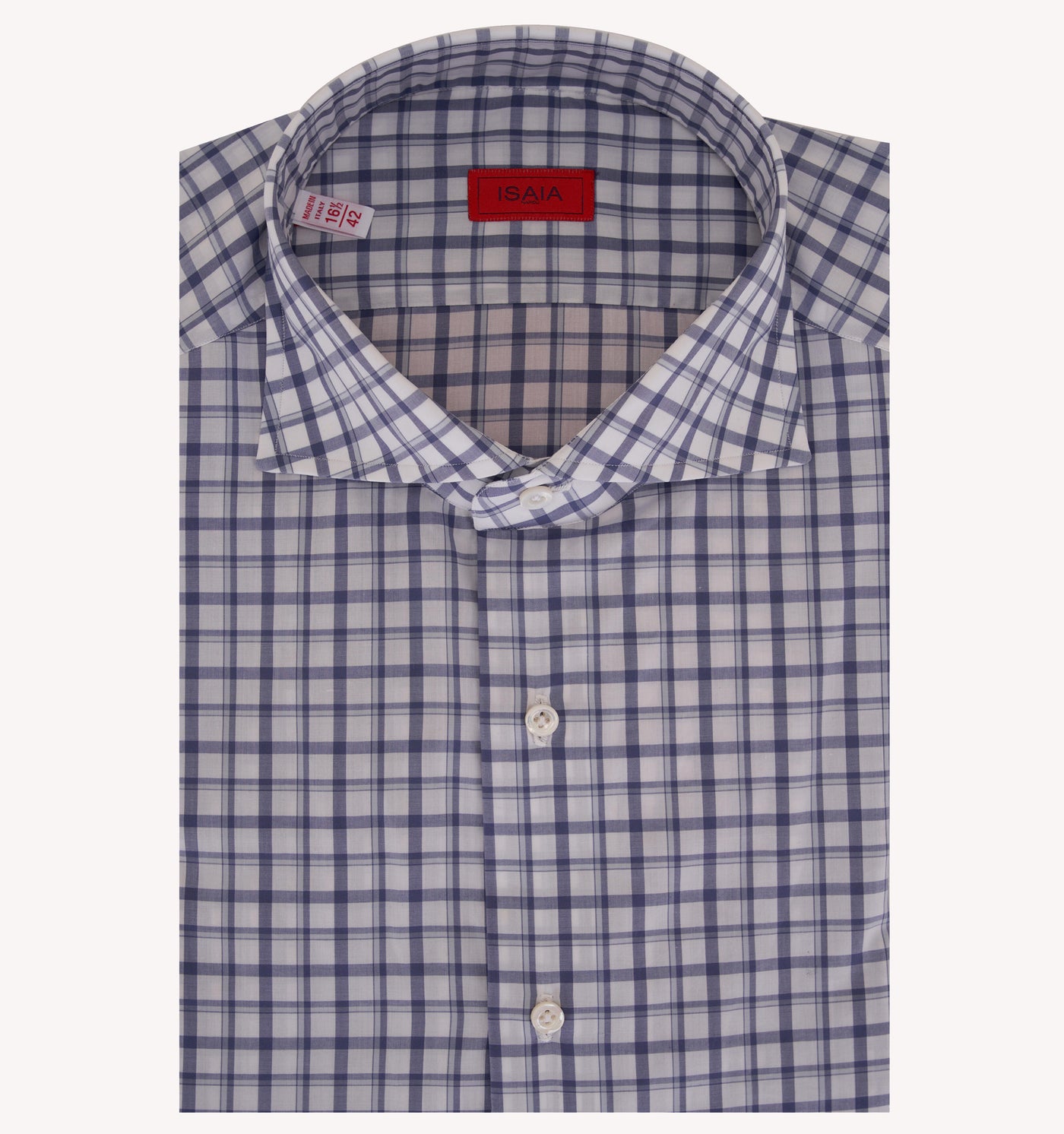 Isaia Check Dress Shirt in Blue