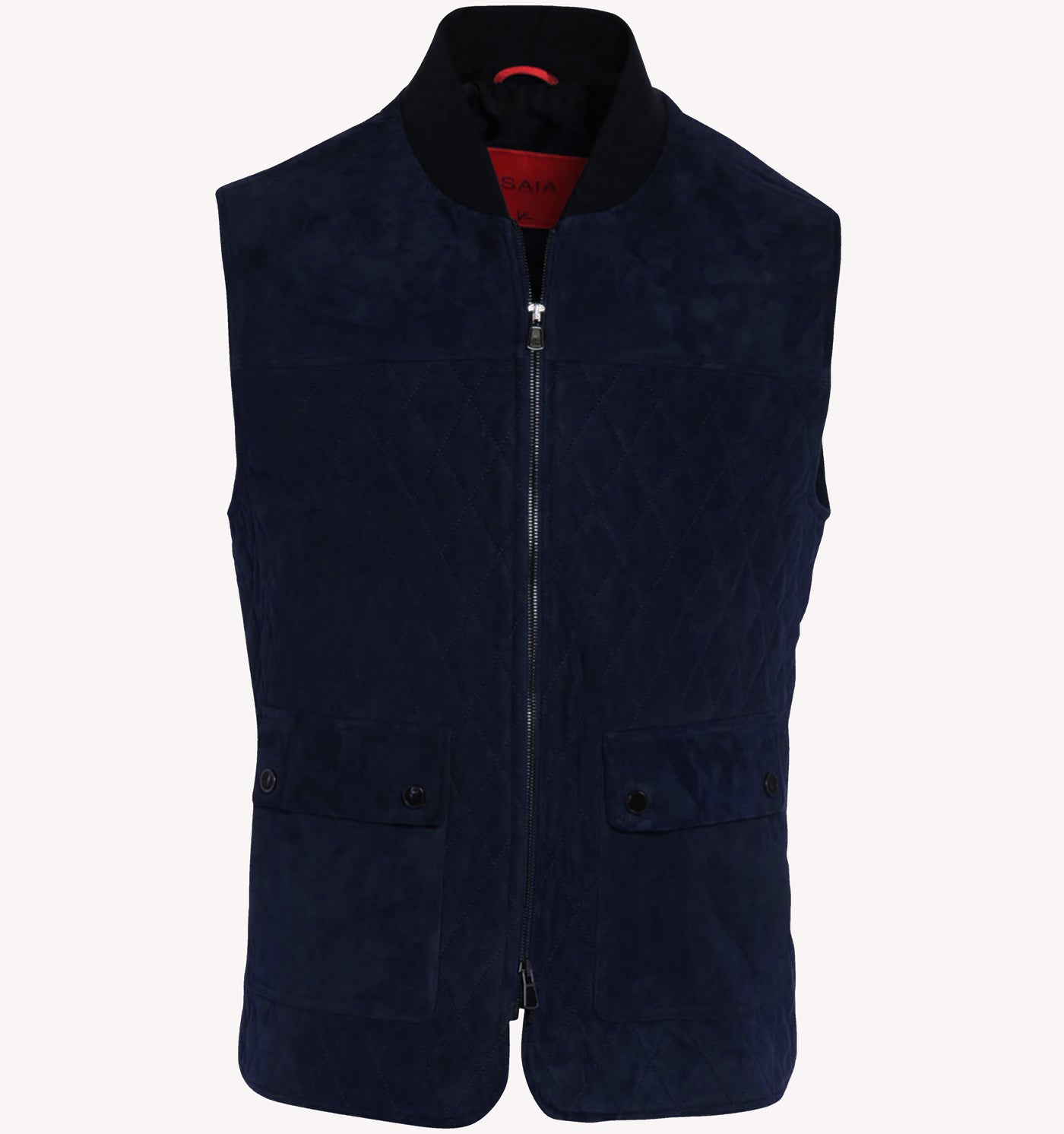 Isaia Quilted Vest in Navy
