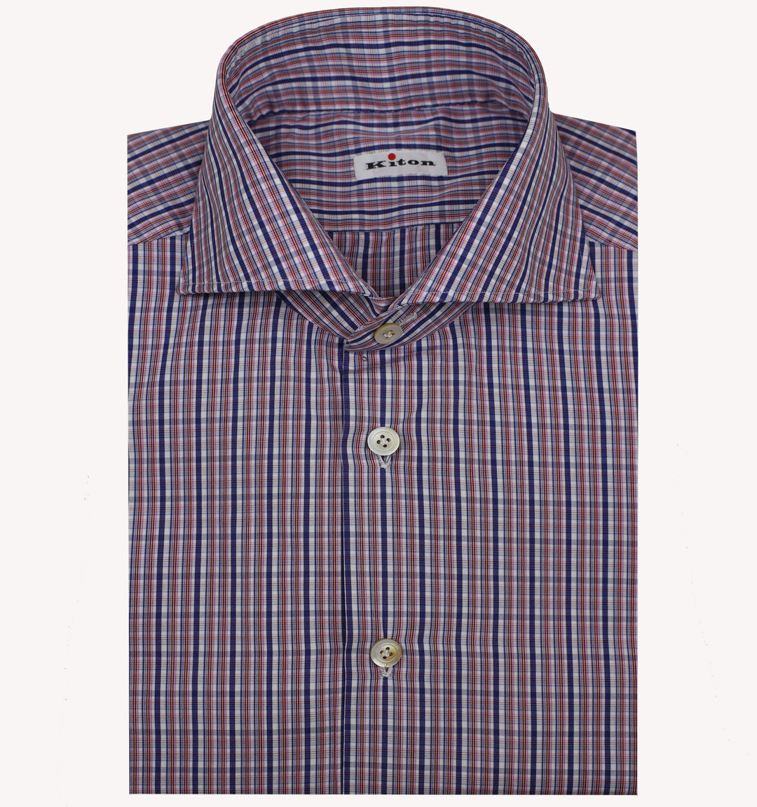 Kiton Plaid Dress Shirt in Bordeaux Multi - Taylor Richards & Conger Kiton Plaid Dress Shirt in Bordeaux Multi - Taylor Richards & Conger