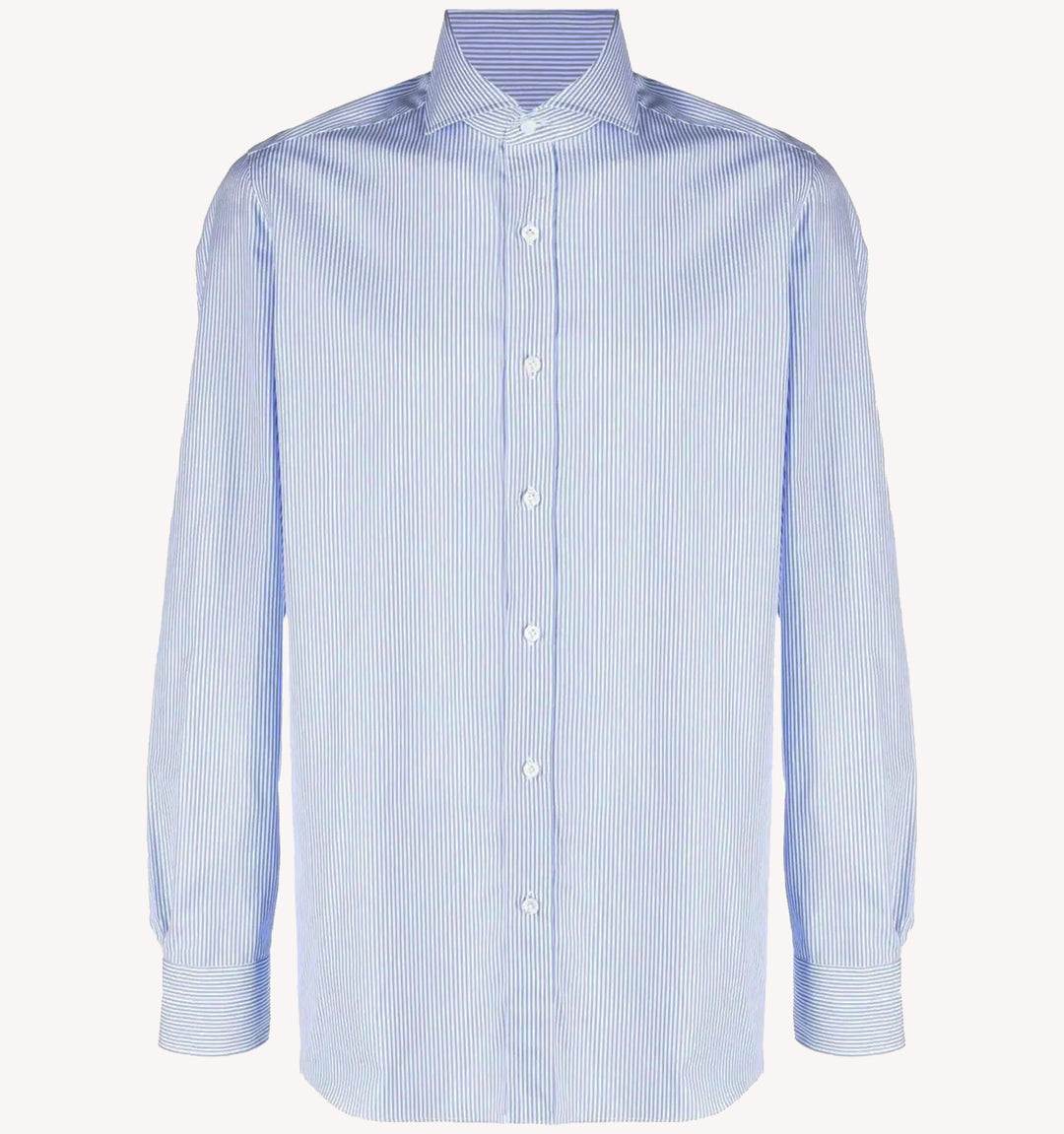 Borrelli Classic Stripe Dress Shirt in Blue