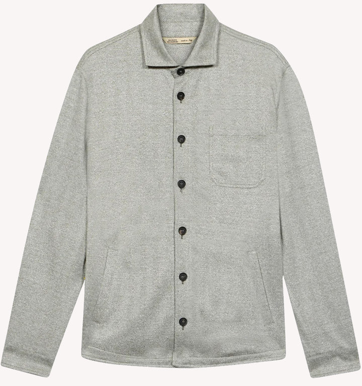 Maurizio Baldassari Herringbone Overshirt in Light Green