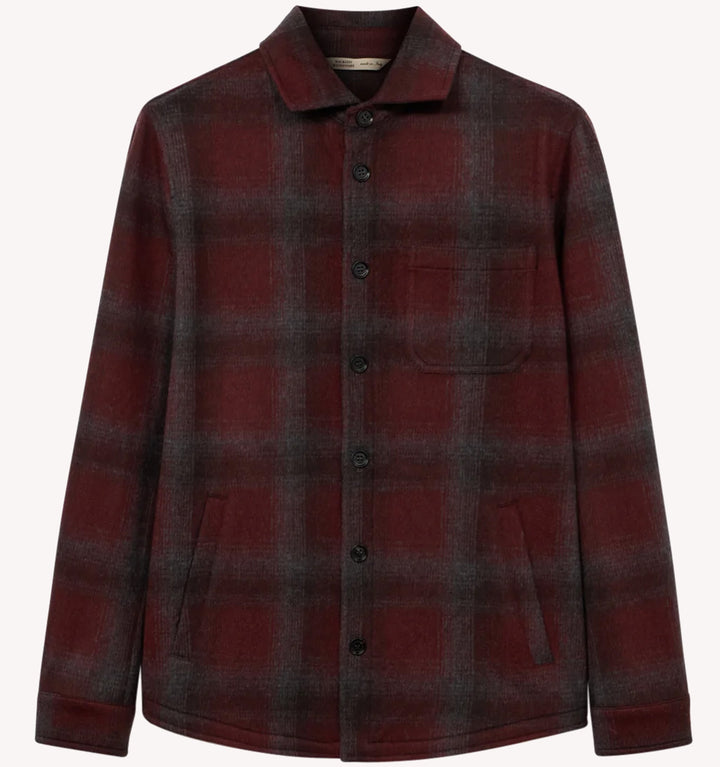 Maurizio Baldassari Plaid Overshirt in Red Wine